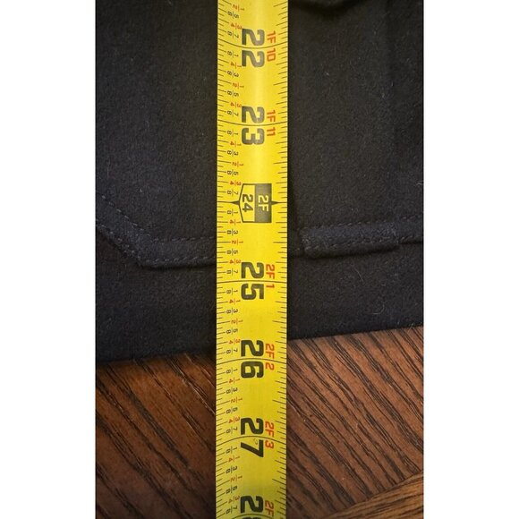 Woman’s Size M J. Crew Black Short Wool Blend Coat Jacket Pockets J Crew Preppy - Picture 13 of 14